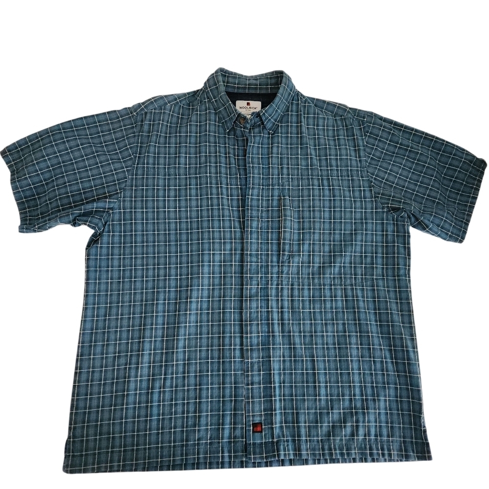 WOOLRICH Plaid Short Sleeve Button-Up Shirt - Large